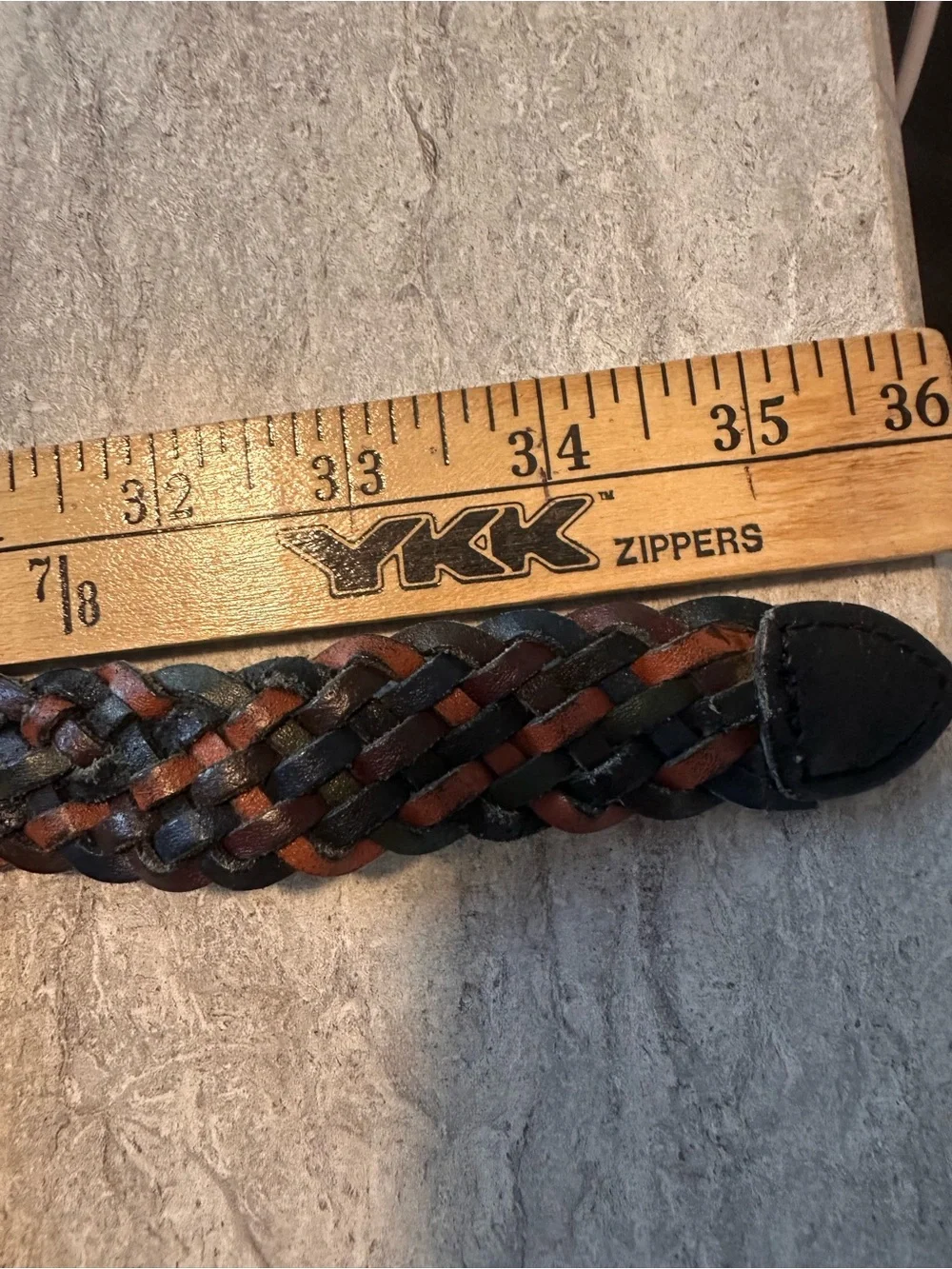 Vintage Womens Braided Genuine Leather Belt Size SM 1